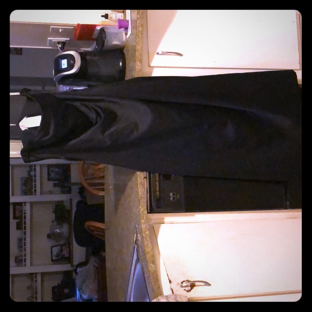Strapless black David’s bridal long dress